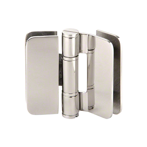 Imperial Series Glass-to-Glass Outswing or Bi-Fold w/Overlap Hinge 180 Degree Polished Nickel