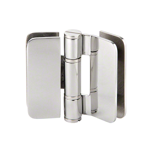 Imperial Series Glass-to-Glass Outswing or Bi-Fold w/Overlap Hinge 180 Degree Polished Stainless Steel