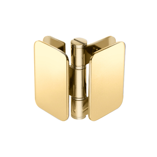 Imperial Glass To Glass Mount Shower Door Hinge 90 Degree & Inswing Polished Brass