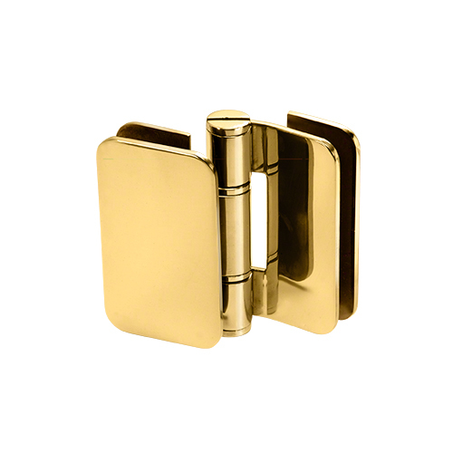 Imperial Glass To Glass Mount Shower Door Hinge 90 Degree & Outswing 24K Gold