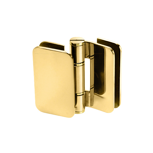 Imperial Glass To Glass Mount Shower Door Hinge 90 Degree & Outswing Polished Brass