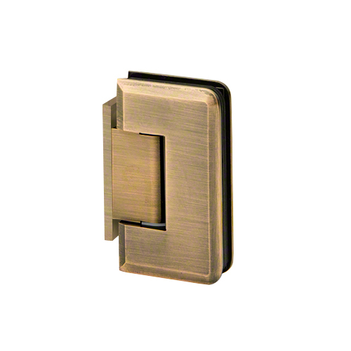 Adjustable Majestic Series Glass To Wall Mount Hinge With Offset Back Plate Antique Brass