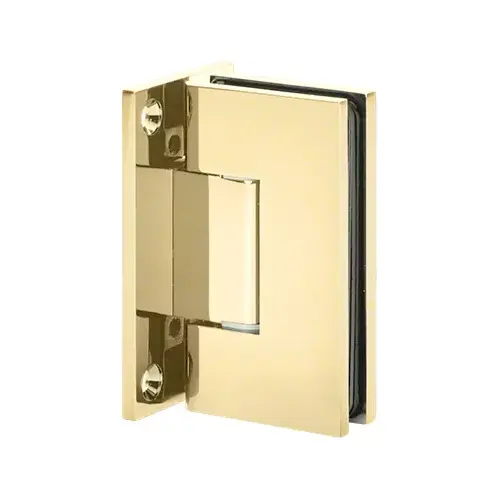 Brixwell H-MGTWA-FP-GP Adjustable Maxum Series Glass To Wall Mount Shower Door Hinge With Full Back Plate Gold Plated