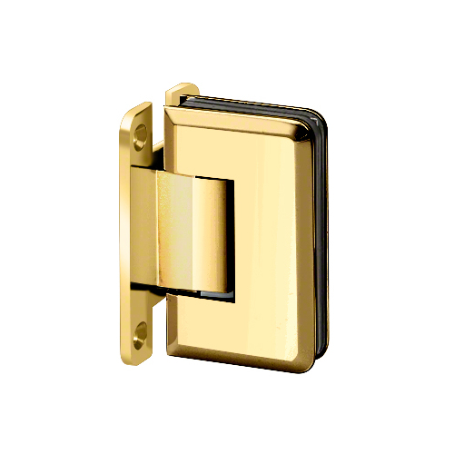 Premier Series Glass To Wall Mount Shower Door Hinge With "H" Back Plate Polished Brass