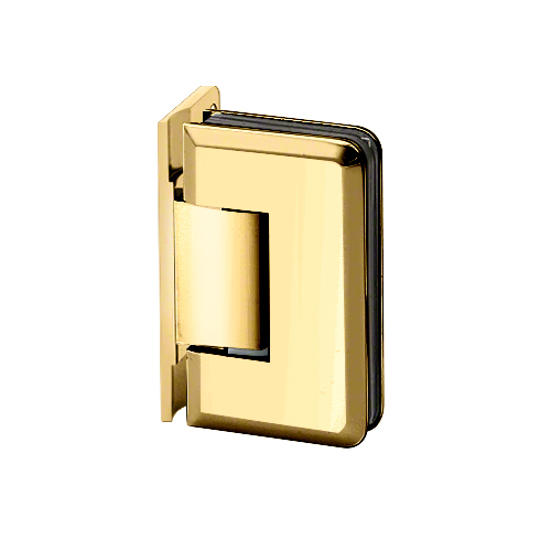 Premier Series Glass To Wall Mount Shower Door Hinge With Offset Back Plate Polished Brass