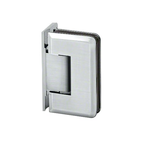 Premier Series Glass To Wall Mount Shower Door Hinge With Offset Back Plate Satin-Chrome