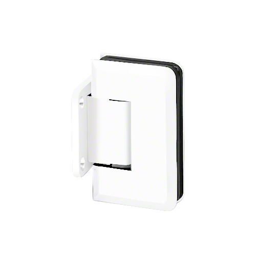 Adjustable Premier Series Glass To Wall Mount Shower Door Hinge With Short Back Plate Gloss White