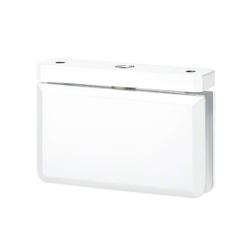 Brixwell H-PIVBGTCA-W Adjustable Montreal Pivot Top Or Bottom Mount Hinge Glass To Curb Mount Gloss White
