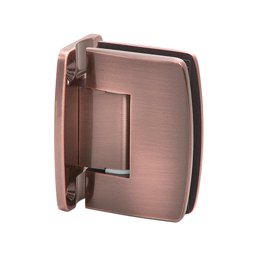 Brixwell H-R14GTW-FP-ACP Radial Series Glass To Wall Mount Shower Door Hinge With Full Back Plate Antique Copper