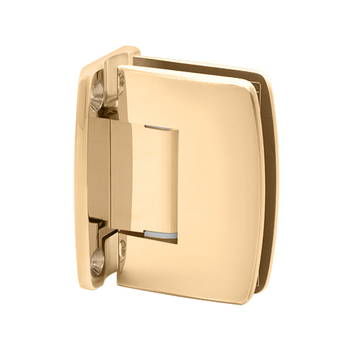 Brixwell H-R14GTW-FP-LB Radial Series Glass To Wall Mount Shower Door Hinge With Full Back Plate Lifetime Brass