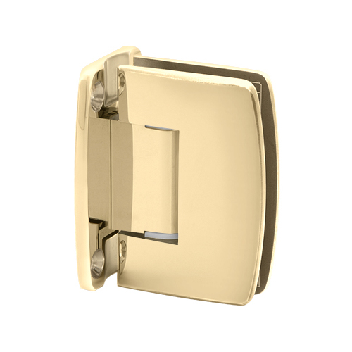 Radial Series Glass To Wall Mount Shower Door Hinge With Full Back Plate Polished Brass