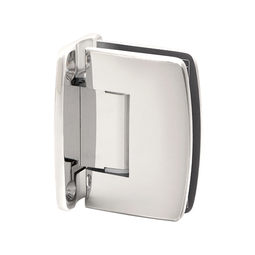 Radial Series Glass To Wall Mount Shower Door Hinge With Full Back Plate Polished Nickel