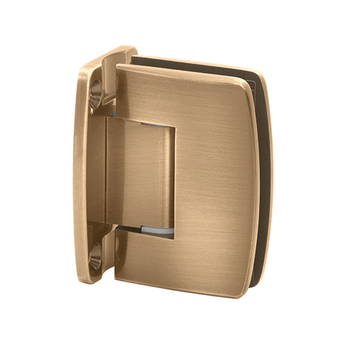 Radial Series Glass To Wall Mount Shower Door Hinge With Full Back Plate Satin-Brass