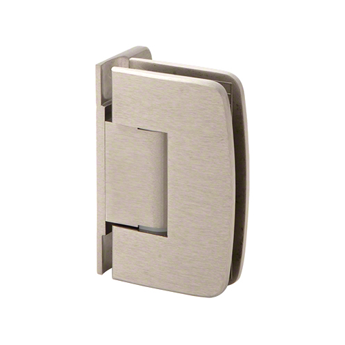 Adjustable Valencia Series Glass To Wall Mount Shower Door Hinge With Offset Back Plate Brushed Nickel