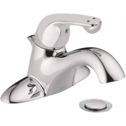 Commercial 4 in. Centerset Single-Handle Bathroom Faucet with Metal Drain Assembly in Chrome