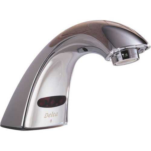 Commercial Battery-Powered Single Hole Touchless Bathroom Faucet in Chrome