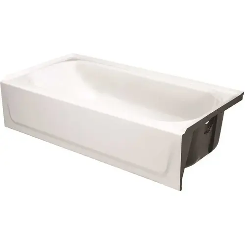 Bootzcast 60 in. Right Drain Rectangular Alcove Soaking Bathtub in White