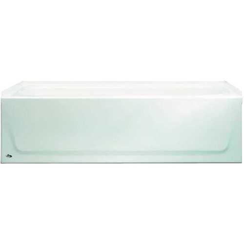 Aloha AFR 60 in. Right Drain Raised Outlet Rectangular Alcove Soaking Bathtub in White