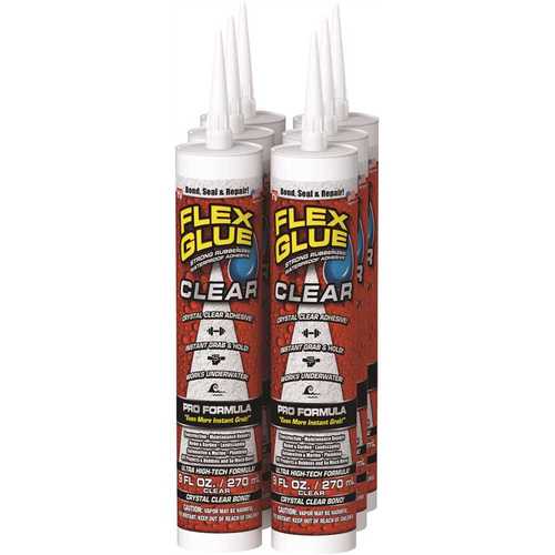 FLEX SEAL FAMILY OF PRODUCTS Flex Glue Clear 9 oz. Pro-Formula Strong Rubberized Waterproof Adhesive - pack of 6