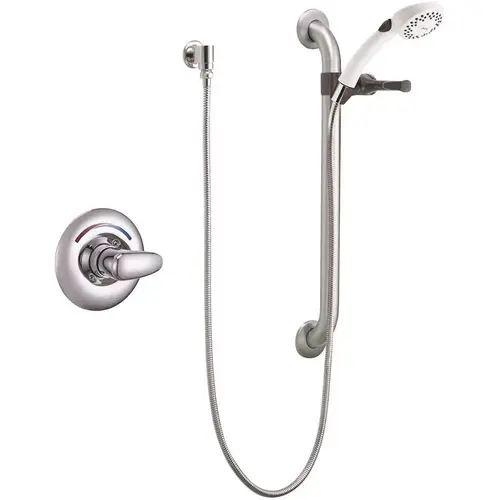1-Handle Wall Mount Hand Shower Faucet Trim Kit in Chrome with Slide Bar (Valve Not Included)