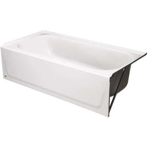 Maui 60 in. Right Drain Rectangular Alcove Soaking Bathtub in White