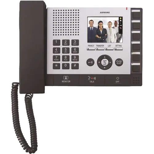 IS Series Wall or Desk Mount 1-Channel IP Color Video Master Station Intercom with PoE Compliant, Black - Gray Multi-Colored