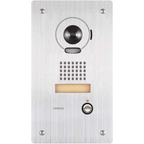 Aiphone IS-IPDVF IS Series Flush Mount 1-Channel IP Video Door Station Intercom with 802.3af PoE Compliant, Stainless Steel