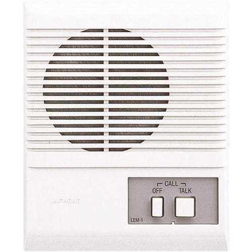 Aiphone LEM-1 LEM Series Surface Mount 1-Channel 1-Call Master Station Intercom with Push-to-Talk Communications, White