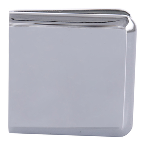 Polished Chrome Beveled Hole-in-Glass Style Wall Mount Heavy-Duty Glass Clamp