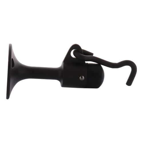 Dark Bronze Wall Mounted Heavy-Duty Door Stop with Hook and Holder