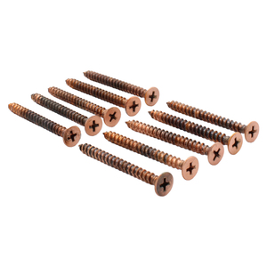 Brushed Copper 10 x 2" Wall Mounting Flat Head Phillips Sheet Metal Screws