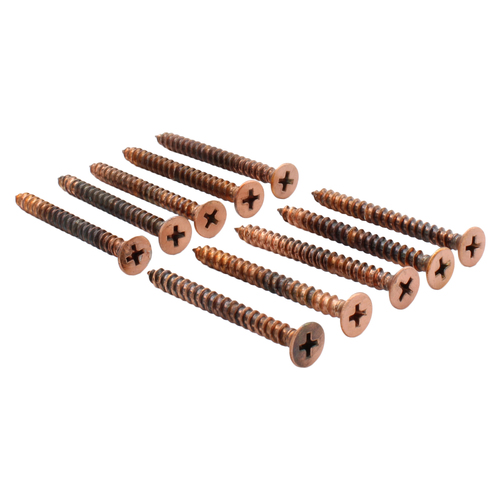 CRL P102BC0 Brushed Copper 10 x 2" Wall Mounting Flat Head Phillips Sheet Metal Screws