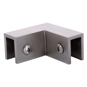 Brushed Nickel 90 Degree "Sleeve Over" Glass Clamp