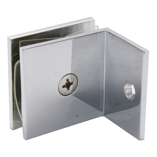 CRL SGC037CH Polished Chrome Fixed Panel Square Clamp With Small Leg