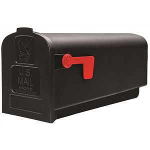 Solar Group PL10B0201 Gibraltar Mailboxes Parsons Medium Plastic Post Mount Mailbox, Black
