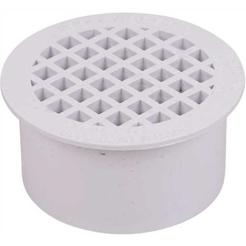 Oatey 435652 Floor Drain, PVC, For: SCH 40 DWV PVC Pipes White