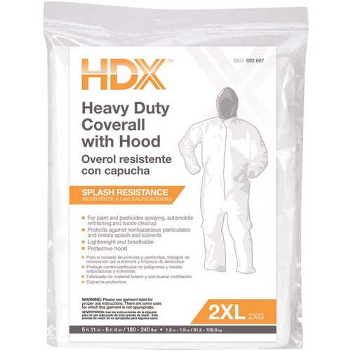 Trimaco Smart Grip 09962/12HD HDX XXL Heavy Duty Painters Coverall with Hood