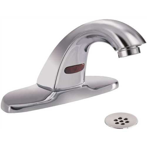 Delta 591LF-HGMHDF Commercial Touchless 4 in. Centerset Single-Handle Bathroom Faucet with Battery Power in Chrome