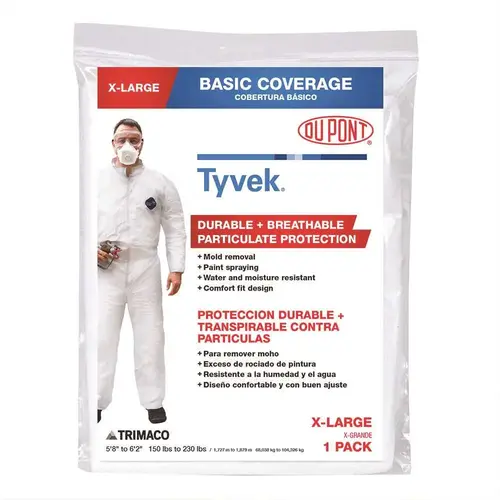 DuPont 14113/12HD TRIMACO DuPont Tyvek XL No Elastic Painters Coverall White