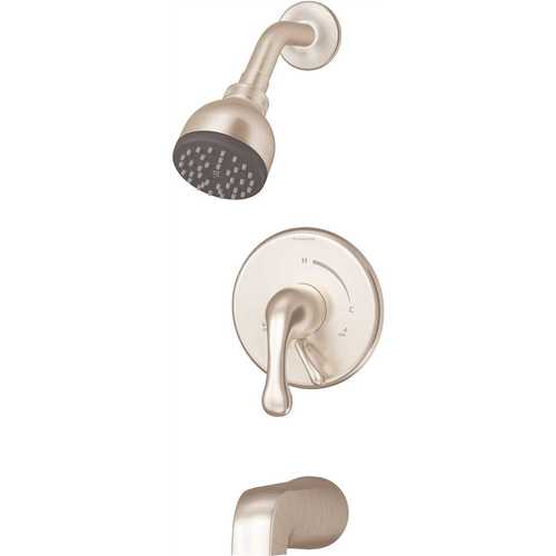 Unity 1-Handle Wall-Mounted Tub and Shower Trim Kit in Satin Nickel (Valve not Included)