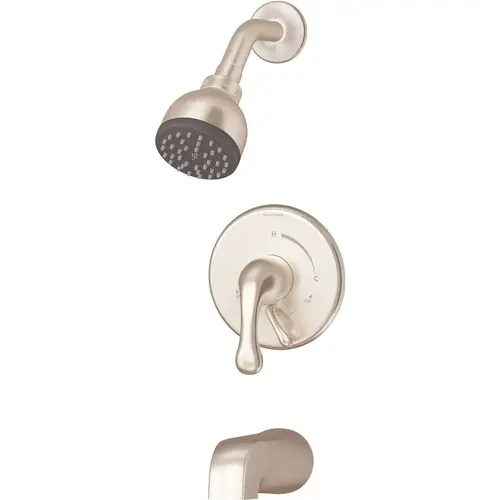 Symmons S-6602-1.5-TRM-STN Unity 1-Handle Wall-Mounted Tub and Shower Trim Kit in Satin Nickel (Valve not Included)