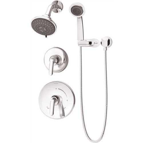 Symmons 5505-1.5-TRM Elm 2-Handle 5-Spray Shower Trim with 3-Spray Hand Shower in Polished Chrome (Valves not Included)