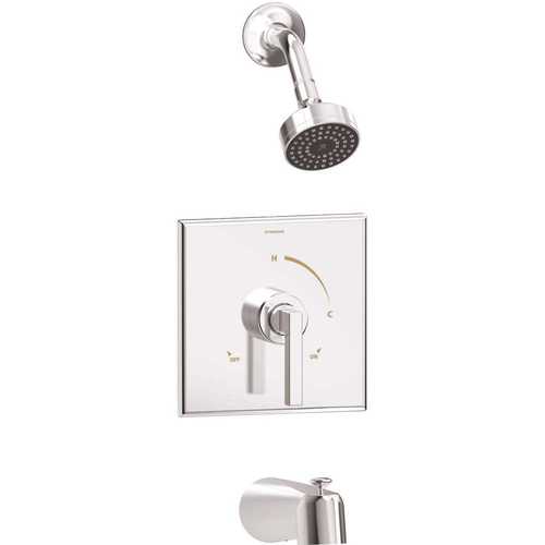 Symmons 3602-1.5-TRM Duro Single Handle 1-Spray Tub and Shower Faucet Trim in Polished Chrome - 1.5 GPM (Valve not Included)