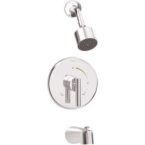 Symmons 3502-CYL-B-1.5-TRM Dia Single Handle 1-Spray Tub and Shower Faucet Trim in Polished Chrome (Valve not Included)