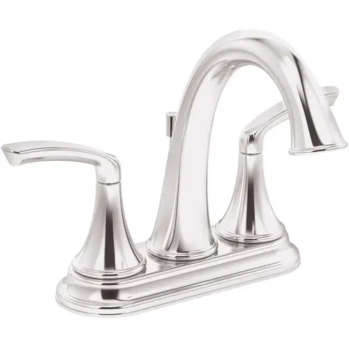 Minimalist 4 in. Centerset 2-Handle Bathroom Faucet with Drain Assembly in Polished Chrome