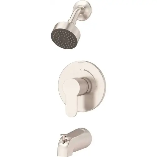 Identity 1-Handle Wall-Mounted Tub and Shower Faucet Trim Kit in Satin Nickel (Valve not Included)