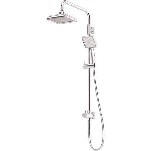 Duro Single-Handle 1-Spray Handheld Shower Head and Fixed Shower Head Combo in Polished Chrome (Valve Not Included)