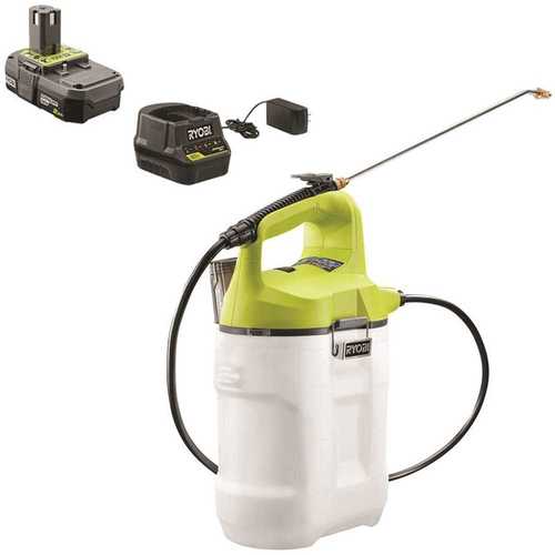 RYOBI P2830A ONE+ 18-Volt Lithium-Ion Cordless 2 Gal. Chemical Sprayer with 2.0 Ah Battery and Charger Included