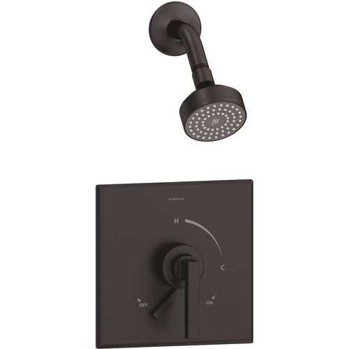 Duro 1-Spray Wall-Mounted Shower Trim with Volume Control in Matte Black - 1.5 GPM (Valve not Included)