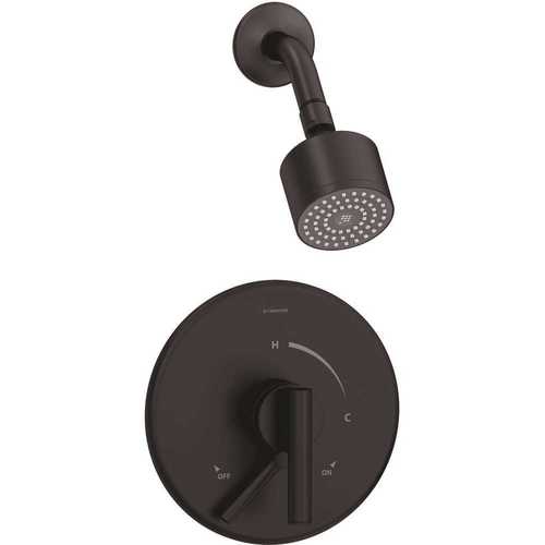 Dia Single Handle Wall-Mounted Shower Trim Kit with Volume Control in Matte Black - 1.5 GPM (Valve not Included)